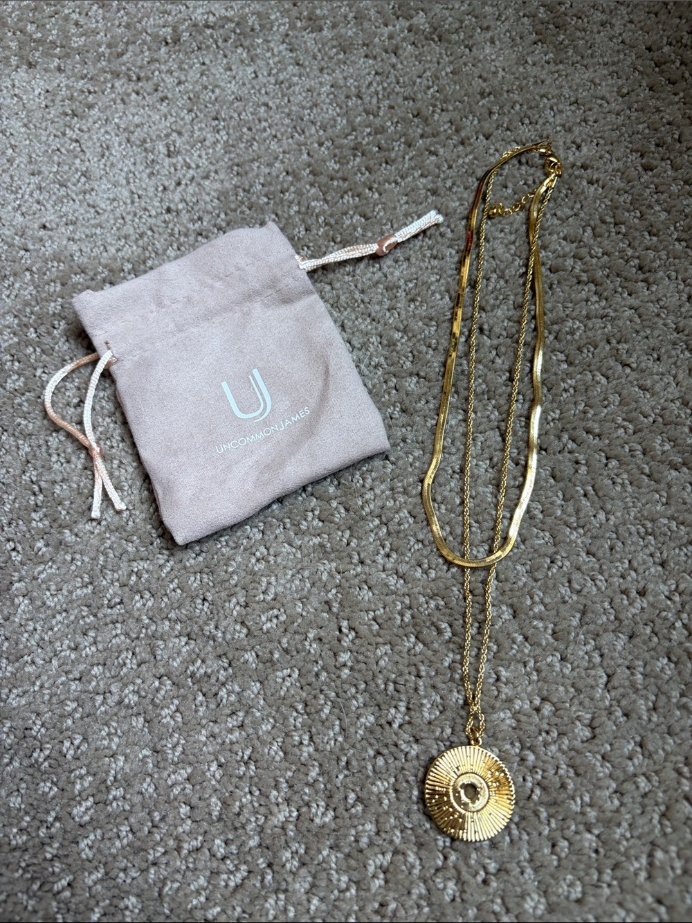Uncommon James Gold Layered Sunburst Disc Necklace